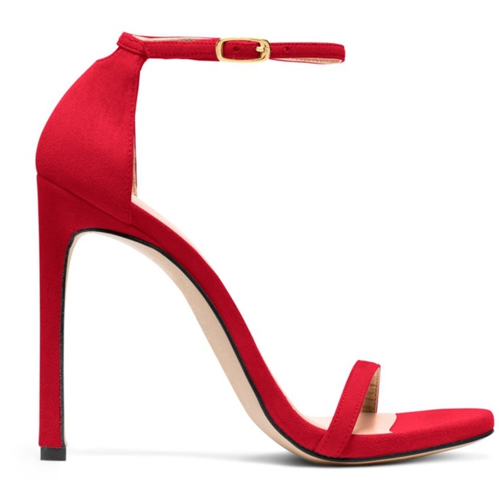 Stuart Weitzman 'Nudist' Sandal in Red Suede